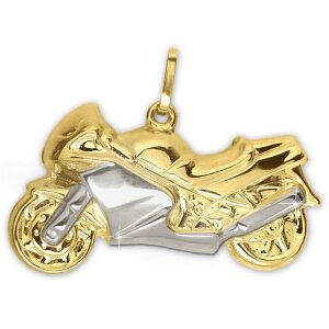 Goldenes Motorrad bicolor, beidseitig plastisch 333 Gold