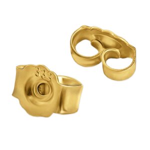 Goldenes Poussetten Paar glänzend, gezackter Rand 333 GOLD 8 KARAT
