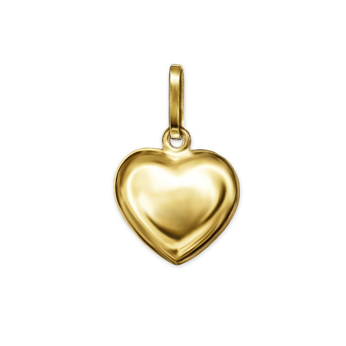 Goldener Anhänger Mini Herz 6 mm schlicht beidseitig gewölbte Form 333 Gold