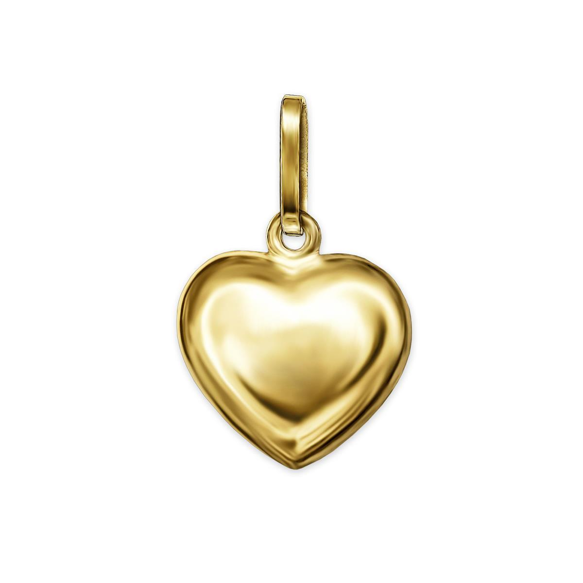 Goldener Anhänger kleines Herz 8 mm glänzend plastisch, beidseitig gewölbt geschlossen 333 GOLD 8 KARAT