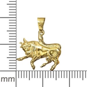 Sternzeichen Anh&auml;nger Stier 17 x 12 mm gl&auml;nzend 333 Gold