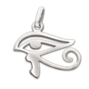 Silberner Anh&auml;nger Auge des Horus  15 mm Amulett Echt Silber 925