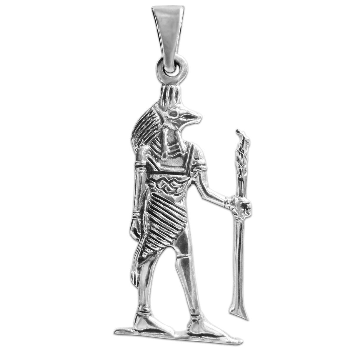 Anubis Anhänger 29 mm Ägypten antik oxydiert Echt Silber 925