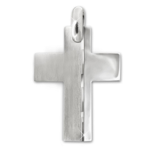 Silbernes großes Kreuz 34 mm, links matt, rechts glänzend...