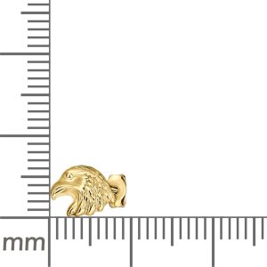 Goldener einzelner Ohrstecker Adler als Adlerkopf 8 x 6 mm 333 GOLD 8 KARAT
