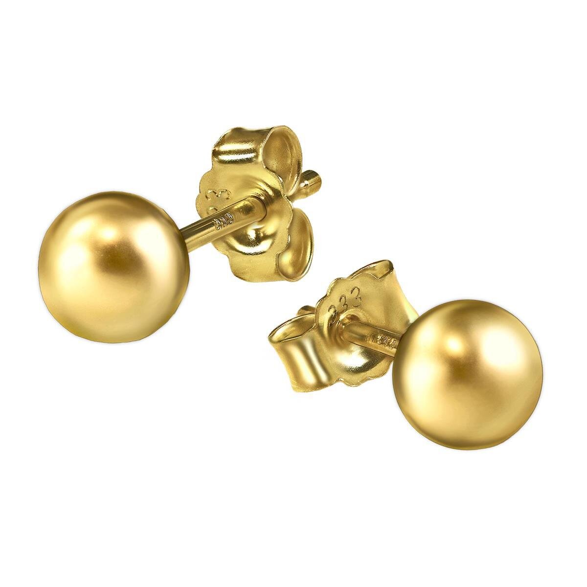 Ohrringe kleine Kugel Stecker &Oslash; 4 mm 333 Gold/Gelbgold 8 Karat