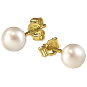 Perlen Ohrringe als Stecker &Oslash; 5mm gl&auml;nzend...