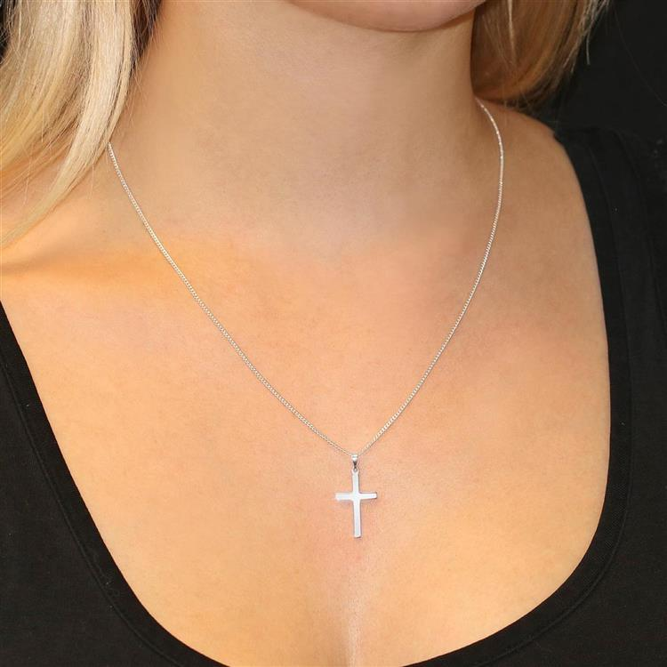 925 Sterlingsilber Kreuz Halskette Schmuck Mädchen Kinder Taufe Anhänger Cz 