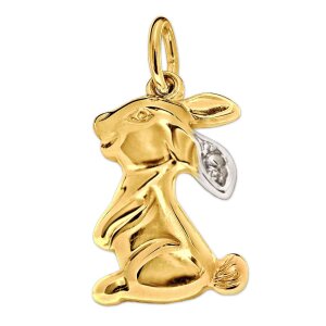 Anhänger Hase 14 x 9,5 mm bicolor 333 Gold