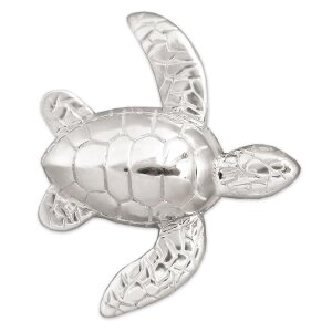 Silberne Schildkröte 25 mm 3D bewegliche Flossen...