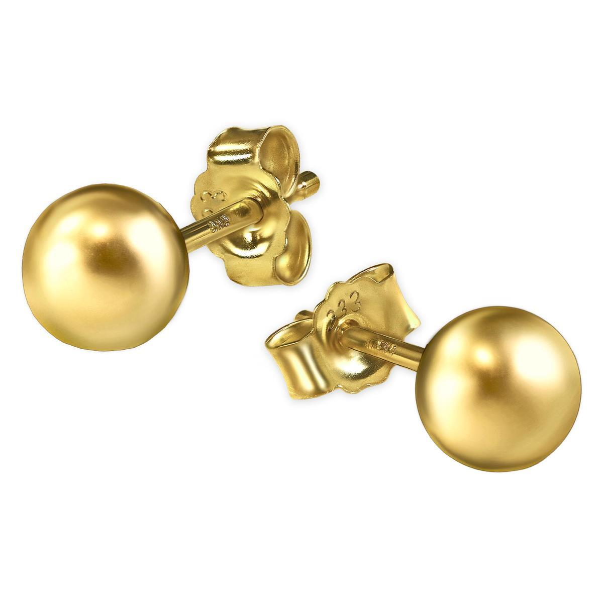 Goldene Paar Ohrstecker mit Kugel Ø 5 mm glänzend 333 GOLD 8 Karat