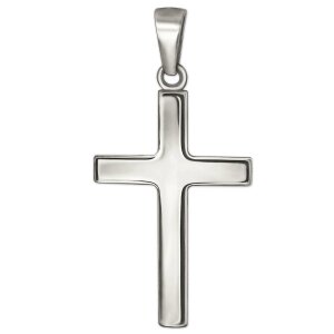 Anhänger Kreuz 15 mm schlicht glänzend Echt Silber 925
