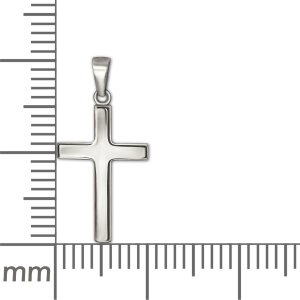 Anh&auml;nger Kreuz 15 mm schlicht gl&auml;nzend Echt Silber 925