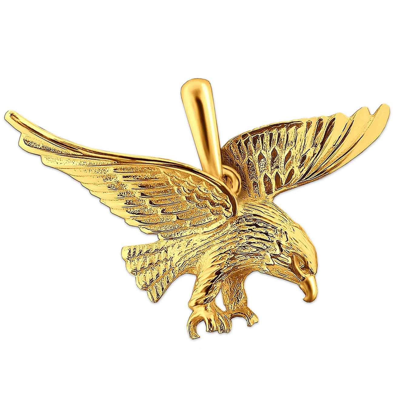 Goldener Anhänger großer Adler 36 x 21 mm fliegend 333 Gold 8 karat