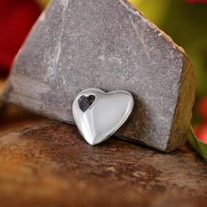 Silberanh&auml;nger Herz 13 mm seitlich poliert Echt Silber 925