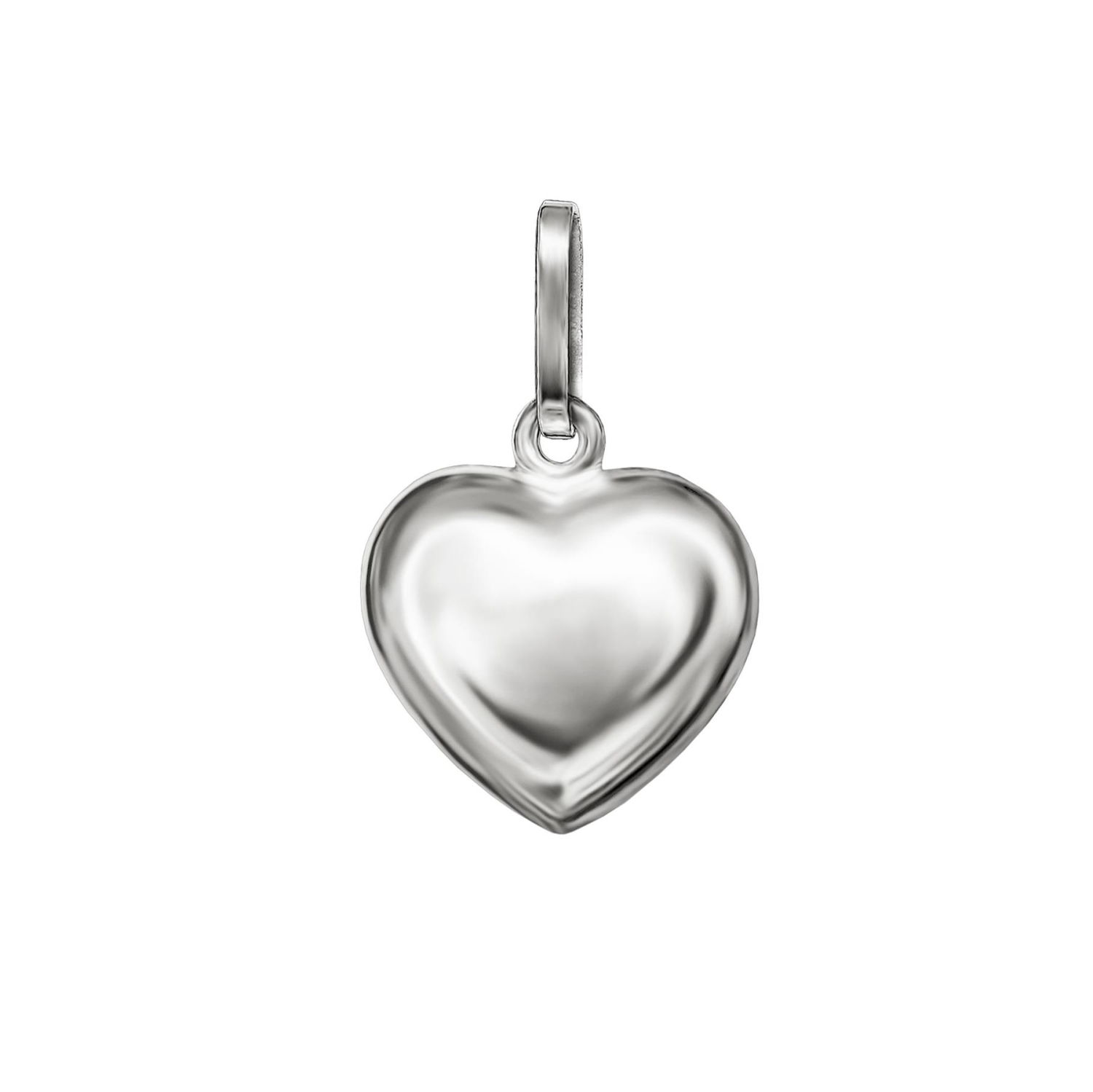 Silberner Anhänger Herz 8 mm schlicht beidseitig leicht plastisch hochglänzend poliert STERLING SILBER 925