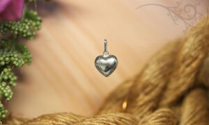 Silberner Anh&auml;nger Herz 8 mm schlicht beidseitig plastisch poliert Echt Silber 925