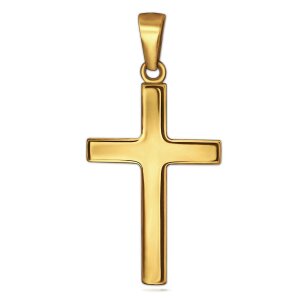 Großes Kreuz 24 mm glänzend poliert 333 Gold