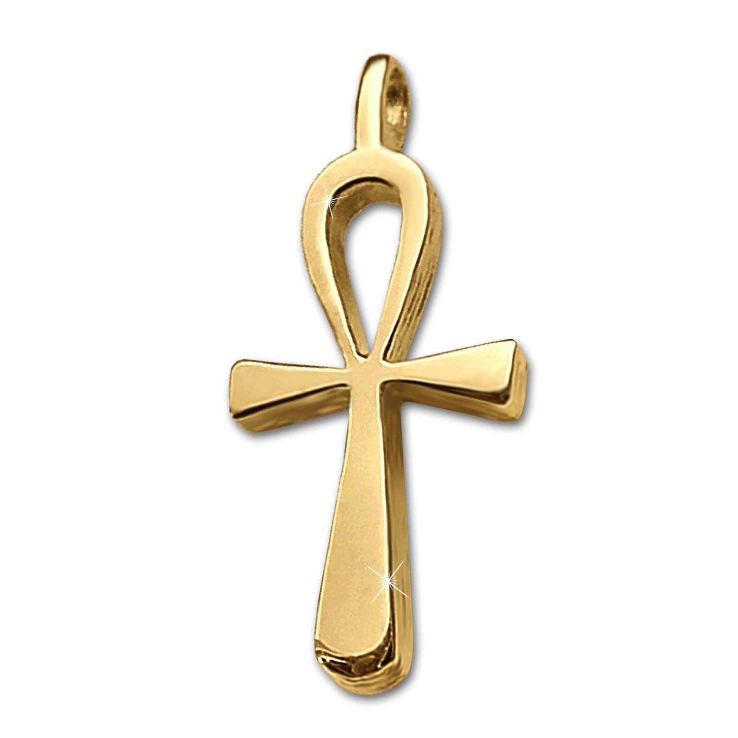 Goldener Anhänger kleines Ägyptisches Kreuz 18 mm ANCH schlicht glänzend 333 GOLD 8 KARAT