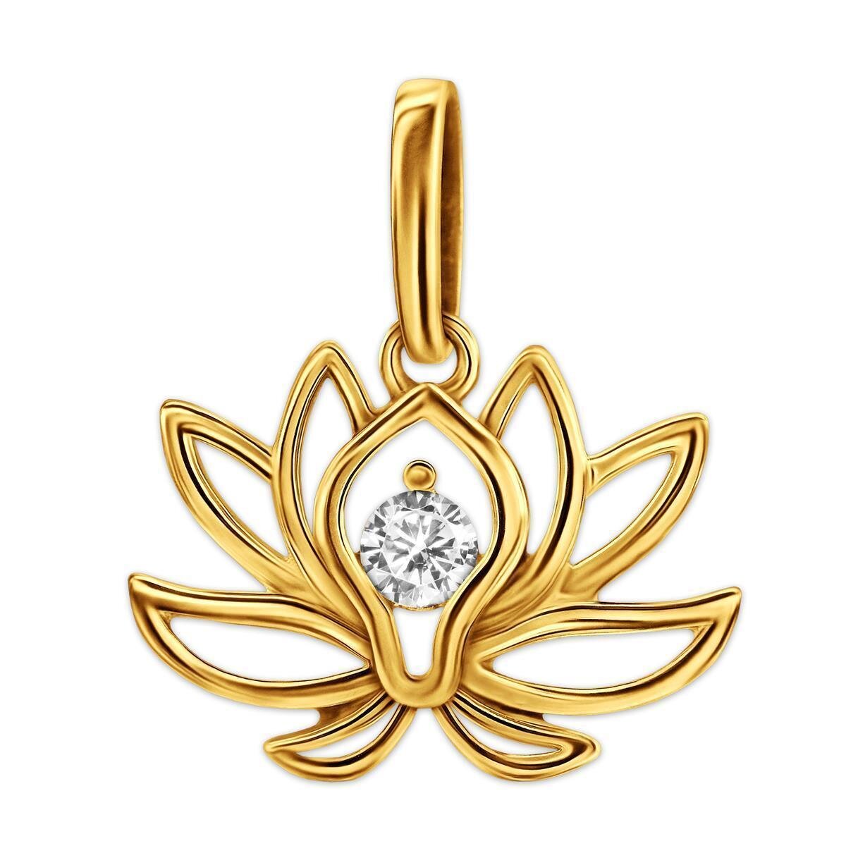 Goldanhänger Blume des Lotus mit Zirkonistein 333/- Gold, 108,50 €