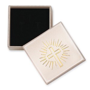 Goldener Anh&auml;nger Kreuz 11 mm Balkenenden matt diamantiert gl&auml;nzend 333 Gold