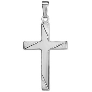 Silbernes Kreuz 21 mm Balkenenden diamantiert Echt Silber...