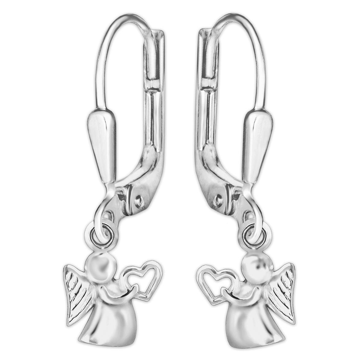 Schutzengel Ohrringe 24 mm Engel mit Herz in der Hand Echt Sterling S,  14,95 €