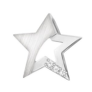 Silberner Stern 15 mm matt und glänzend mit 3...