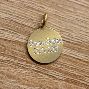Silberner Anh&auml;nger Geburts-Uhr matt und gl&auml;nzend vergoldet Sterling Silber 925