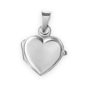 Sehr kleines Mini Herz Medaillon Anh&auml;nger10 mm schlicht poliert Echt Silber 925
