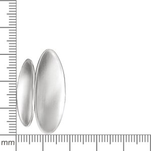 Silberner Anh&auml;nger 32 x 18 mm 2 moderne Elipsen feststehend  Echt Silber 925