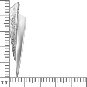 Silberner Anh&auml;nger 49 mm moderne Pfeilf&ouml;rmige Form halbseitig eismatt gl&auml;nzend Echt Silber 925