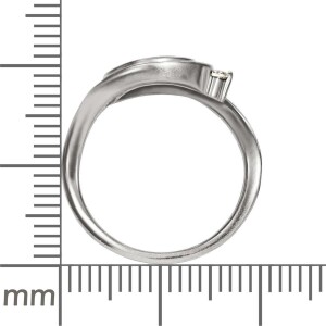 Silberner Ring Florales Muster als Kringel viele Zirkonia 925 Sterling Silber 52