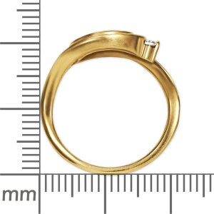 Goldener Ring Florales Muster als Kringel viele Zirkonia 925 Sterling Silber 56