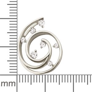 Anh&auml;nger 21 mm Kringel Spirale 7 Zirkonias Echt Silber 925