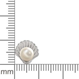 Silberne Ohrstecker Muschel mit Perle 10 mm Echt Silber 925