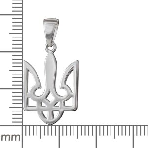 Silberner Anhänger Ukraine Wappen 29 mm offen massiv Echt Silber 925