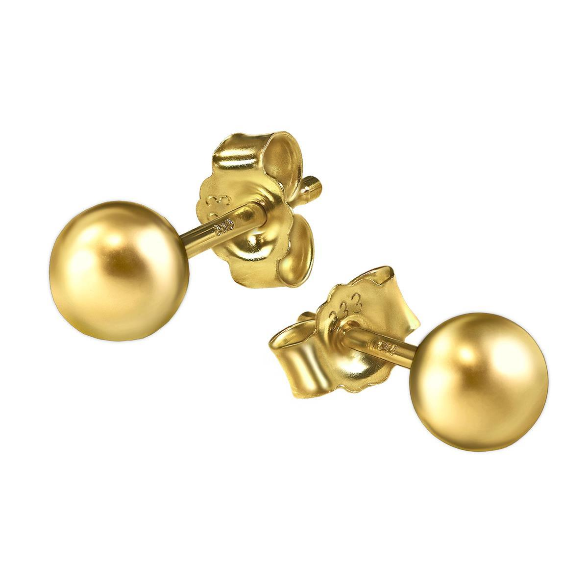 Goldene kleine Ohrstecker mit Kugel Ø 3 mm glänzend 333 GOLD 8 Karat